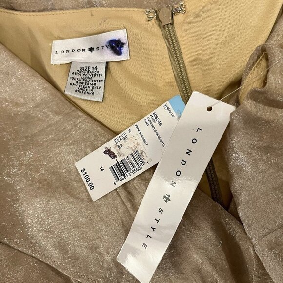 LONDON STYLE Women's Sand Tiered Formal Dress - Size 14 - NWT $100 - Picture 5 of 5